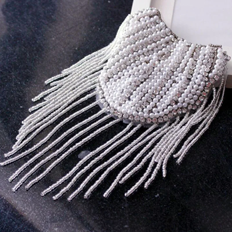 

one piece breastpin tassels shoulder board mark knot Epaulet patch metal patches badges applique patch for clothing DE-2564