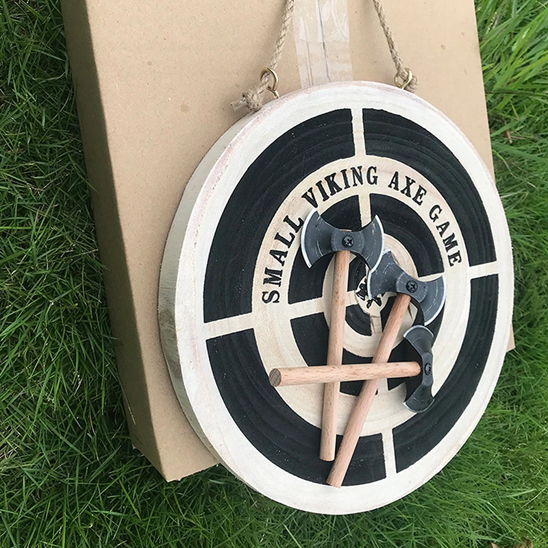 

Small Viking Axe Game Wooden Dart And Axe Fri-sbe Toy Game Family Party Game Outdoor Indoor Interactive Sports Toys Dropshipping