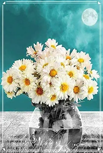 

Decor Wall Art Daisy Flowers Wall Art for Bedroom Wall Decor for Home Kitchen Office Metal Sign Home Bar Garden