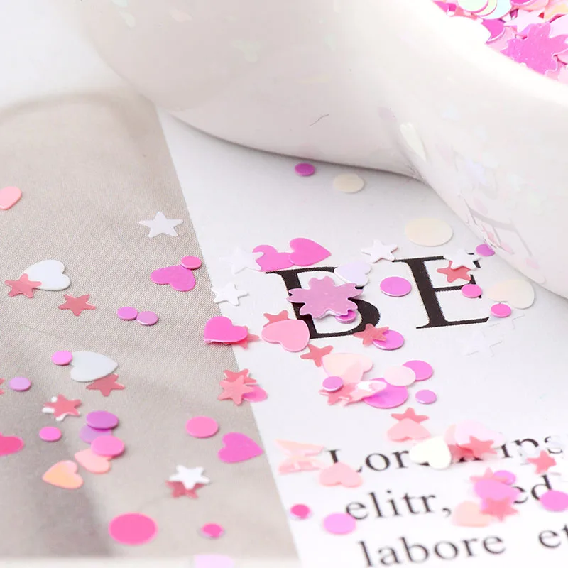 Ультратонкие блестки в форме сердца и Луны 3 мм для дизайна ногтей мини