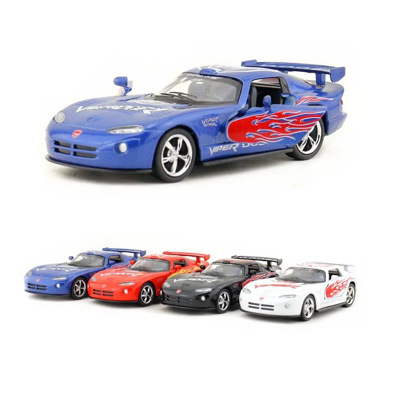 

1:36 Scale KiNSMART Toy Diecast Model Dodge Viper GTSR Racing Pull Back Doors Openable Car Educational Collection Gift Children