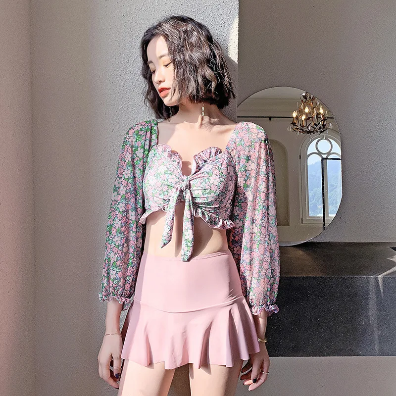 

Купальник для девочек, купальный костюм для женщин, купальник Gir, покрывающая юбка, 2020, новинка, пуш-ап, мультяшный, полиэстер, танкини, купаль...