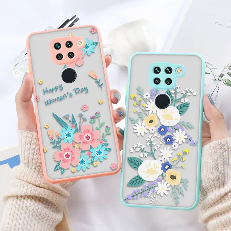 Роскошный чехол Note9 с цветами для Xiaomi Redmi Note 9 Pro Max прозрачные чехлы 9S 9A 9C задние