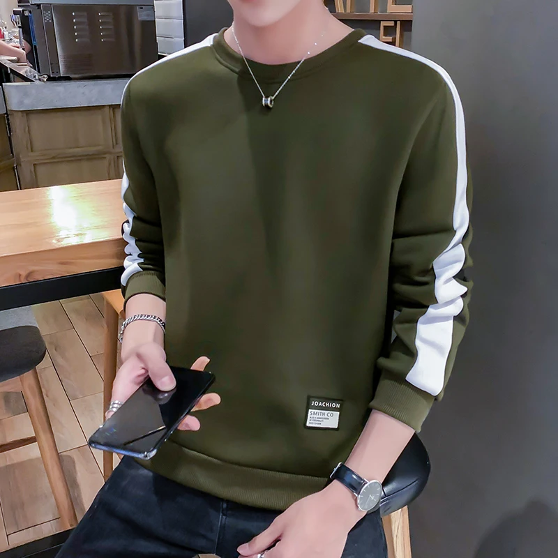 Sweatshirt Men's Spring Autumn Long-sleeved Korean Style Trend Round Neck M-4XL Loose Big Size Factory Wholesale
