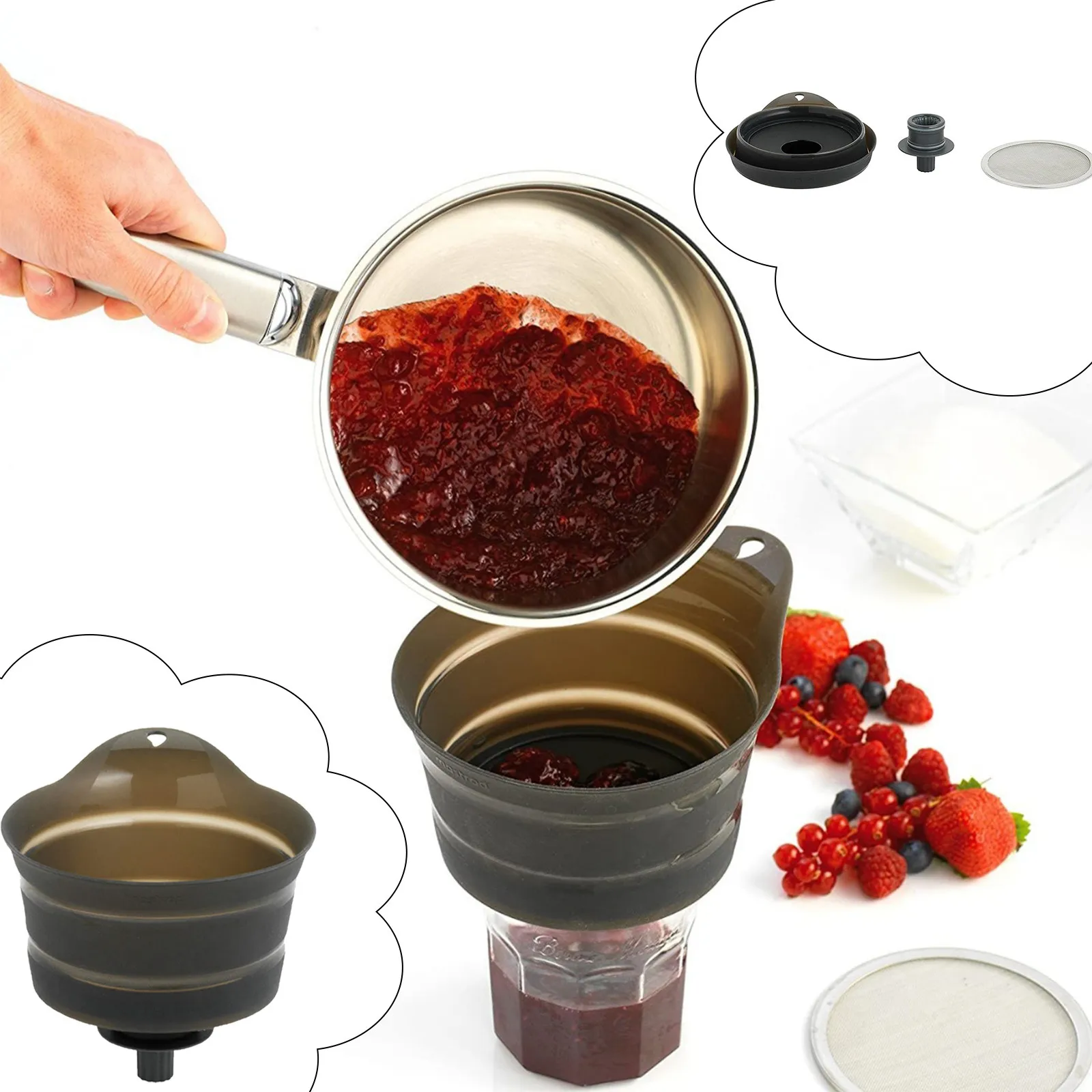 

Collapsible Red Wine Filter Basket Cup Style Juice Strainer Multifunction Mesh Strainer Wine Filter Funnel Home Kitchen Tool #40