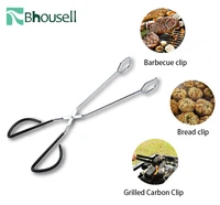 41cm food bread clip stainless steel food tongs barbecue accessories portable outdoor gadget kitchen grilling bbqtools