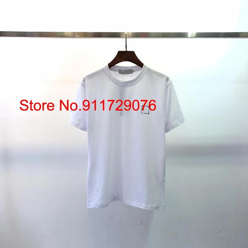 

Chest Pocket Patch Embroidery T Shirt Men Women Cross Badge Cotton T-Shirt Men Short Sleeve Tops Tees