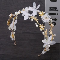 the new bridal headdress fairy butterfly hair accessories dynamic yarn hair hoops white flower wedding wedding accessories
