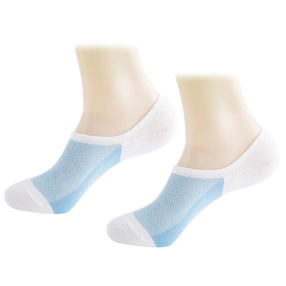 

1Pairs Socks Men's Casual Combed Cotton Boat Socks Summer Solid Color Mesh Anti-slip Breathable Boat Socks