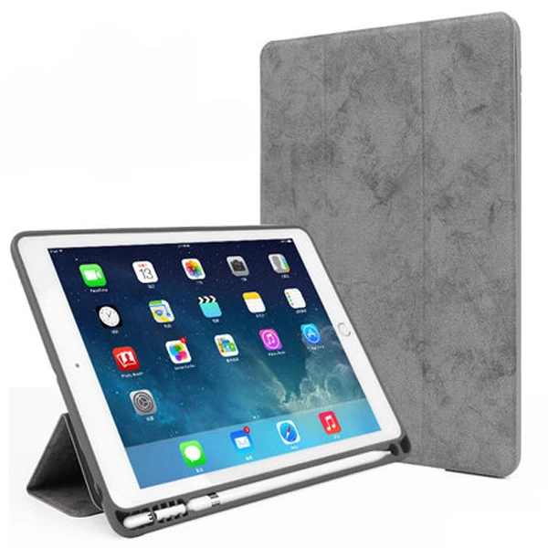 Gray Для iPad 9,7 чехол для планшета 5th 6th generation для iPad 5 6 Smart wake sleep с iPad pencil holder - Цвет: Gray
