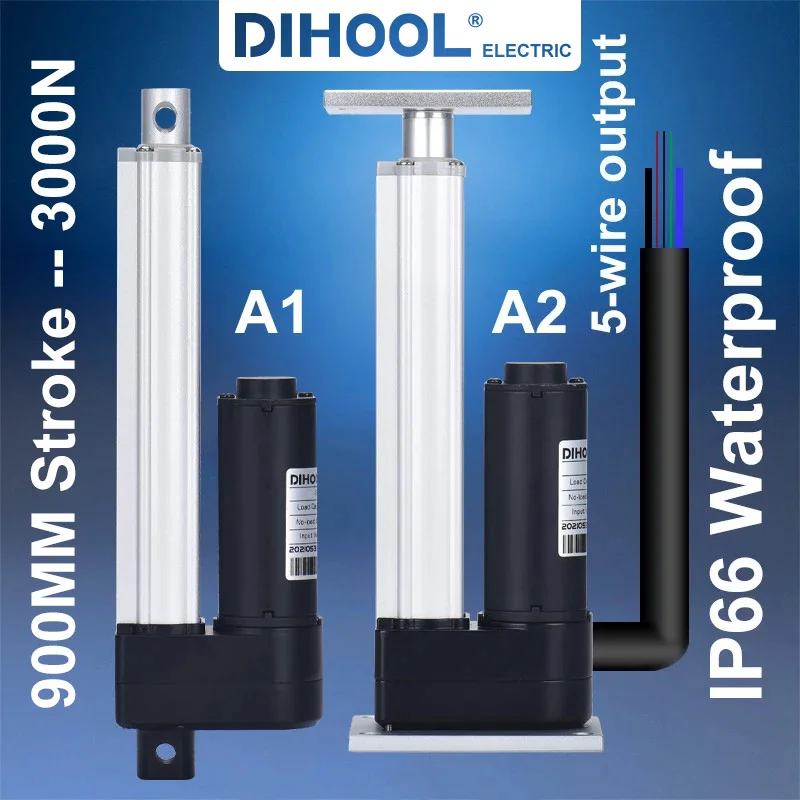 

DHLA3000 900MM Stroke 3D Printer Motor Control Small Plane Flat Push Sliding Table Guide Screw Electric Linear Actuator