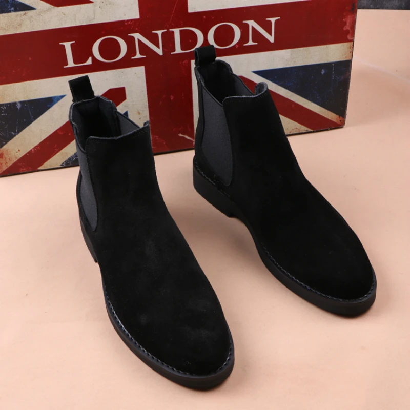 Мужские ковбойские ботинки челси коричневые ботильоны из натуральной кожи на