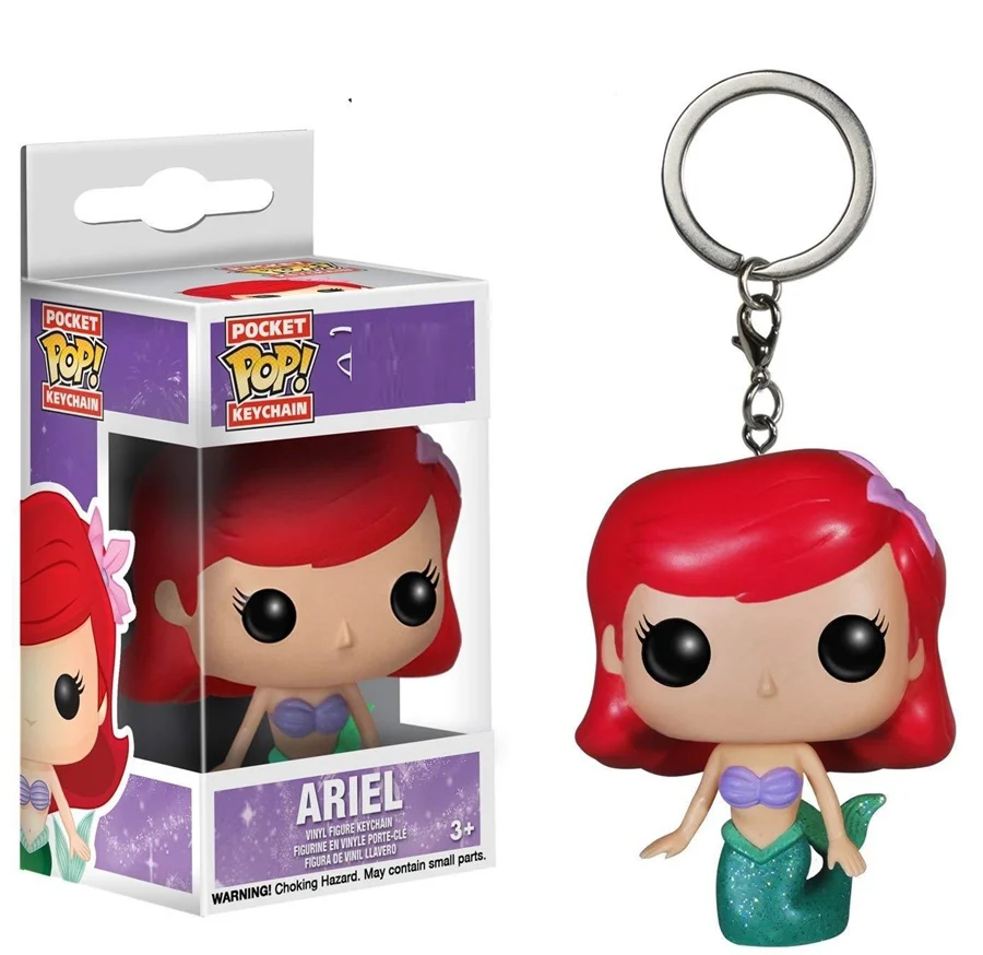 ariel Funko Pop HP7 Харри Хедвиг Фокс брелок игрушки дисней Олаф Анна Эльза фигурка принцессы брелок Подвески Игрушки Южная парк Кенни - Цвет: ariel
