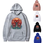 Толстовка с капюшоном, свитшот с принтом два демона, пуловеры, спортивная одежда для пар, мужская и женская модная брендовая одежда на весну и осень, Y2k, топы