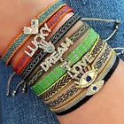 Женский тканевый браслет Go2boho с надписью сглаза Pulsera, модные ювелирные изделия, регулируемые ювелирные изделия в стиле бохо, плетеные веревочные браслеты