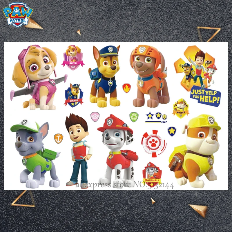 Paw Patrol Cartoon Temporary Tattoo Sticker For Boys Children Toys Tatoo Paper Paste Waterproof Party Kids Gift