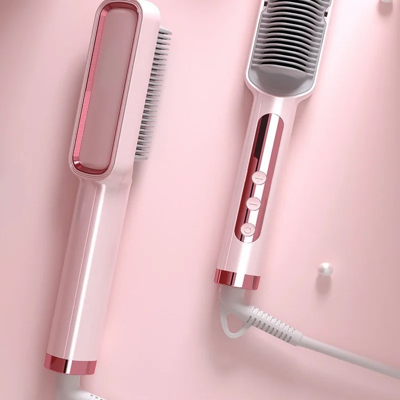 

Profissional Hot Combs Anti-scalding Hair Straightener Brush Ceramic Hair Curler Heated Electric Smart Brush Hair Straightener