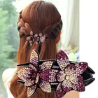 Заколка для волос MISANANRYNEDouble, с кристаллами, с бусинами