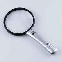 75mm lighted magnifying glass 10x hand held reading magnifying glasses with led illuminated light for seniors repair coins