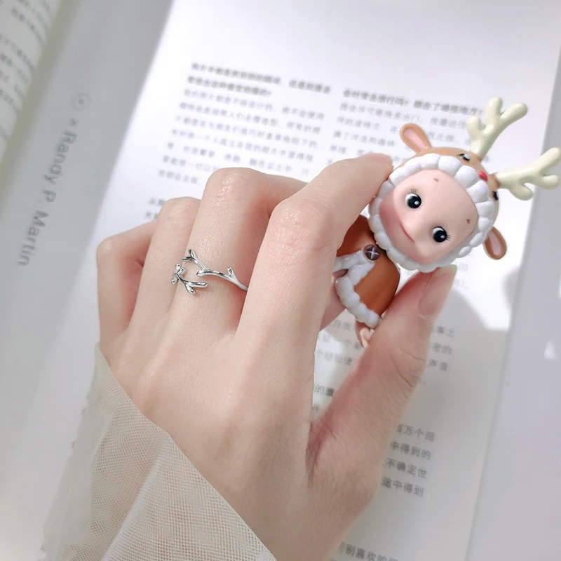 Кольцо Colusiwei с листьями дерева регулируемое для женщин минимализм Аутентичное