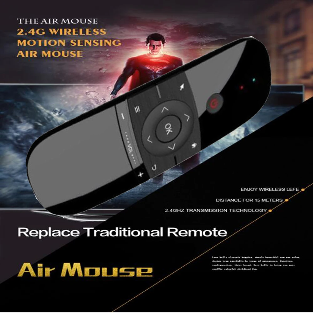 Горячая W1 Fly Air mouse беспроводная клавиатура мышь 2,4G перезаряжаемый мини пульт дистанционного управления для Smart Android Tv Box Мини ПК