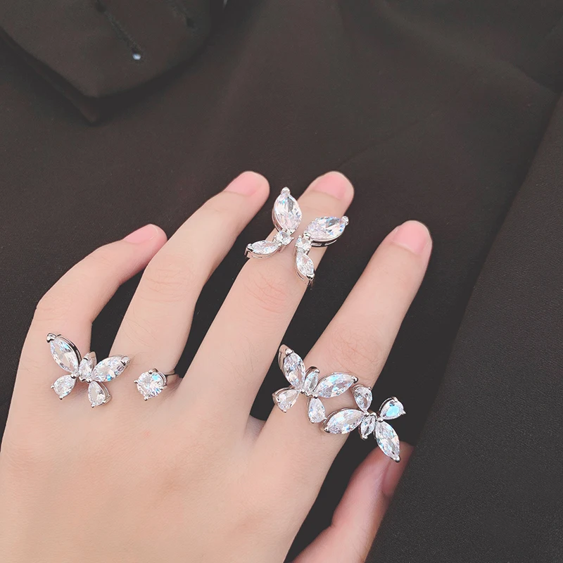 Женское кольцо JUWANG элегантное с бабочкой регулируемое 4 вида стилей креативный