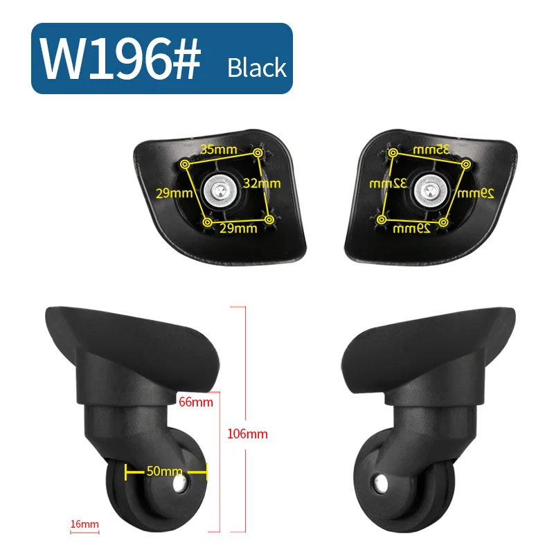 W196(2 Wheels)Black 14-30 дюймов Чехол для костюма на колесиках, универсальные аксессуары для багажа, чехол для костюма на колесиках, запчасти, высокое качество, чехол на колесиках, ролики - Цвет: W196(2 Wheels)Black