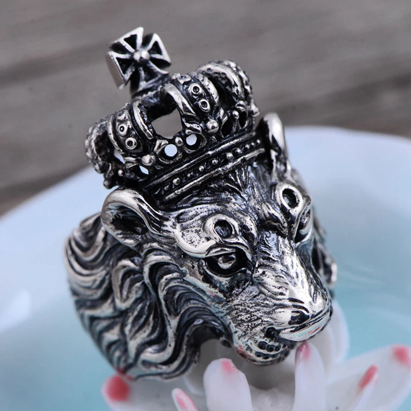 Кольцо в виде короли льва для мужчин и женщин винтажное ювелирное изделие из