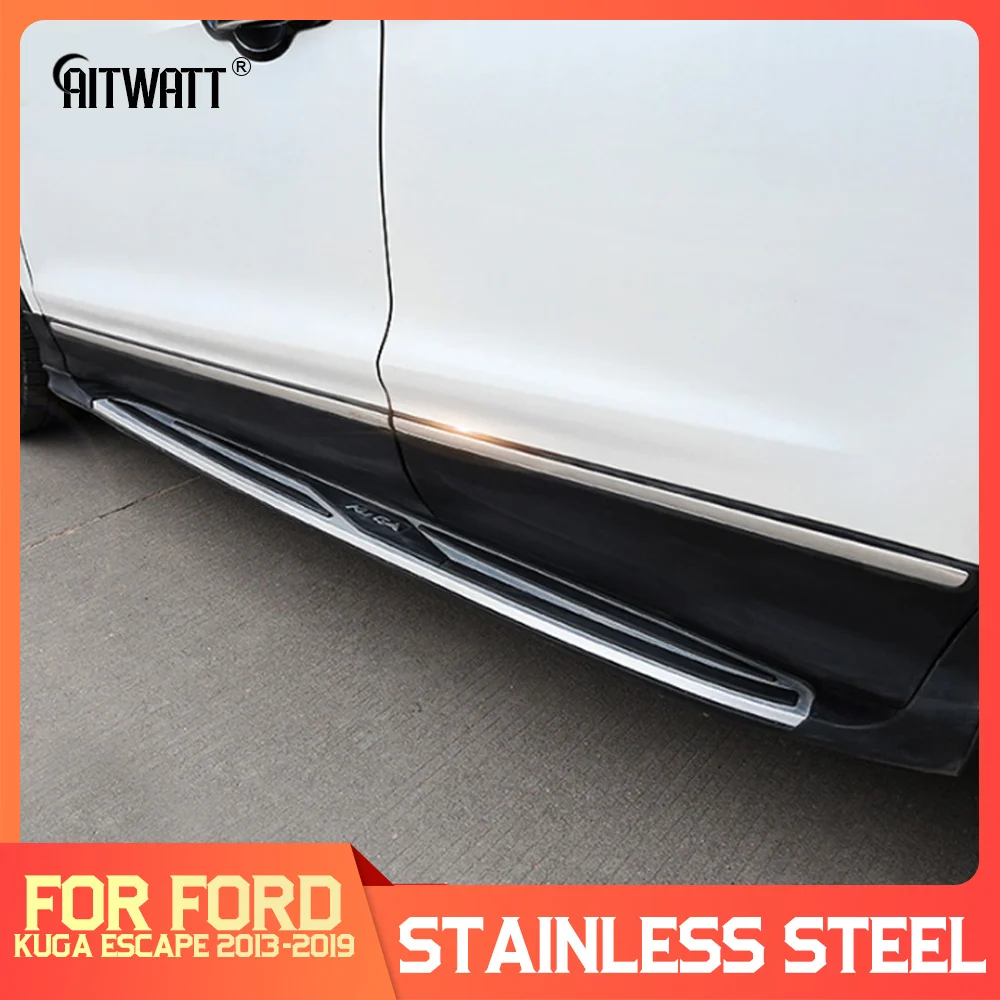 

Автомобильный Стайлинг для Ford Kuga Escape 2013-2019, нержавеющая сталь, боковая дверь, литьевая накладка, защитные накладки, 4 шт.