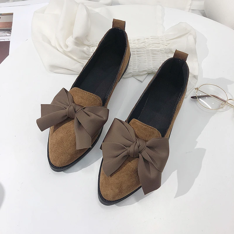 2019 г. Классическая брендовая повседневная обувь женские лоферы с бантом