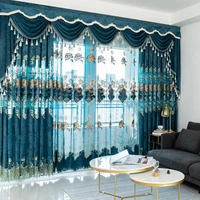 european velvet embroidery chenille bedroom curtains for living room modern tulle window curtain valance decorate