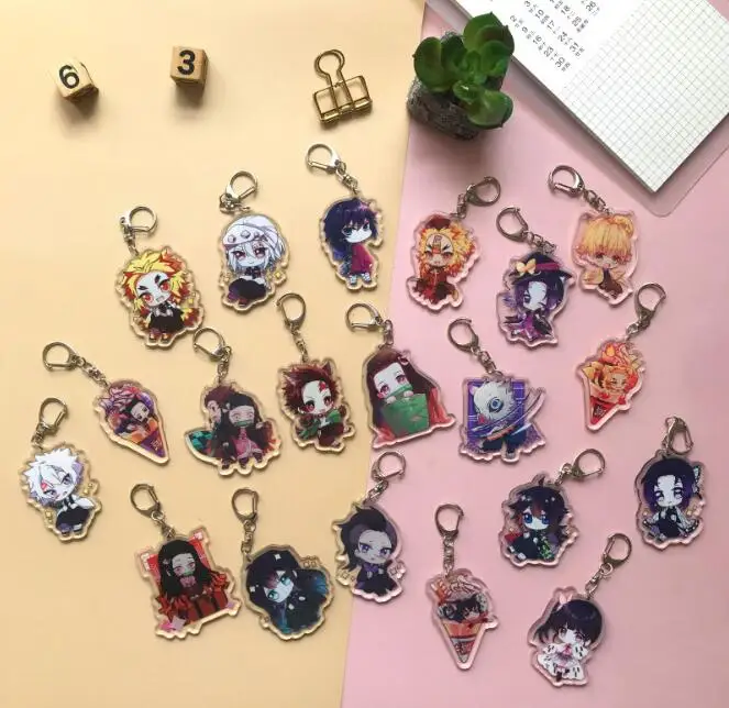 100Pcs mixed Japanese anime Key Chains Pendant Key Chains For Best Small gifts ER-134