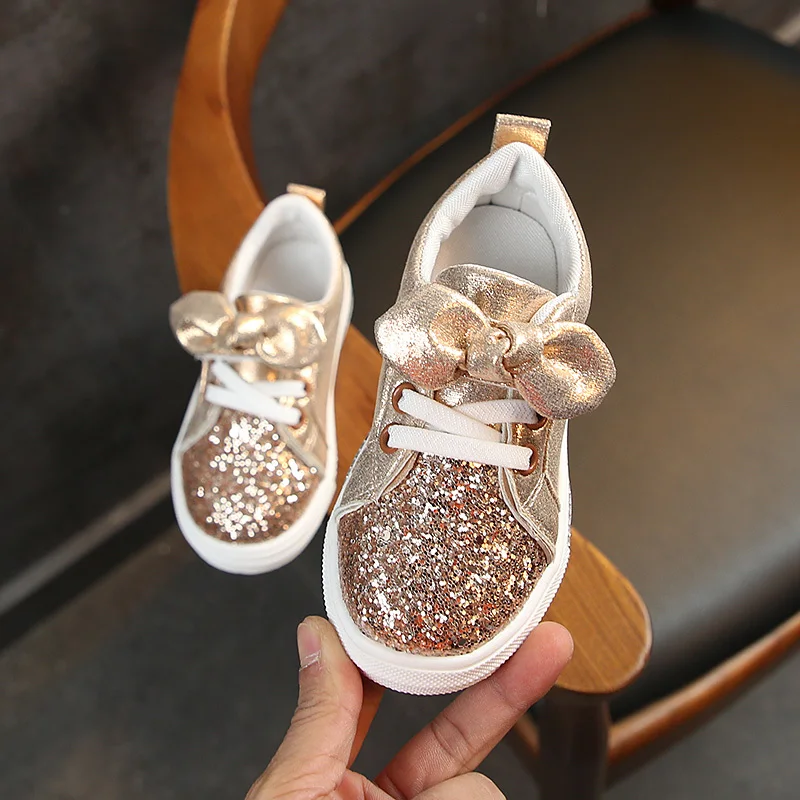 2022 spring New Bow Girl Sport Baby Shoes For Kids Fashion Sneakers Children Trainers Shoe 1 2 3 4 5 6 7 8 9 10 11 12 Year Old | Детская