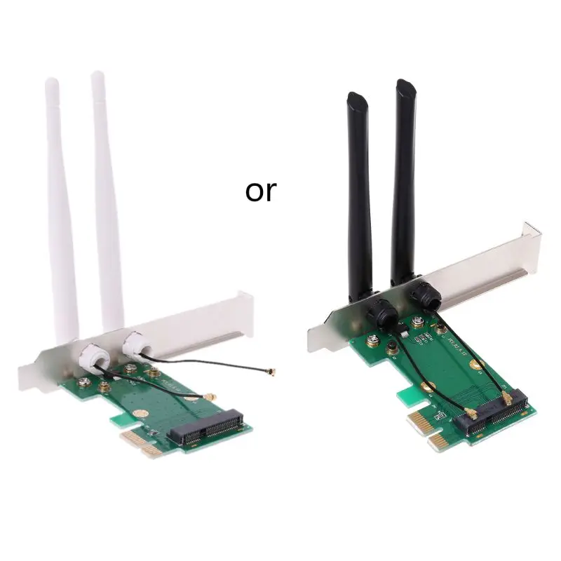 Беспроводная сетевая карта Wi-Fi Mini PCI-E Express к адаптеру 2 антенны внешний ПК Прямая