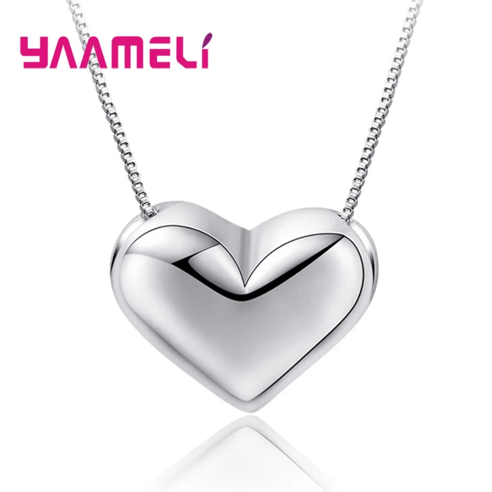 

Женская цепочка из стерлингового серебра 925 пробы, Подвеска для женщин и девушек, ювелирное изделие в форме сердца, подарок на день Святого В...