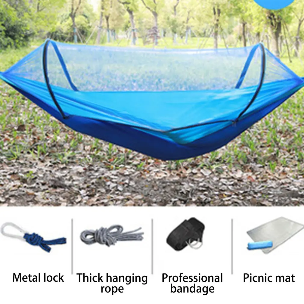 

Portable Hammock Bed For Double Person Tent Sleeping Hanging Hammock Bed With Blocking Outdoor Camping Mosquito Hammock Bed