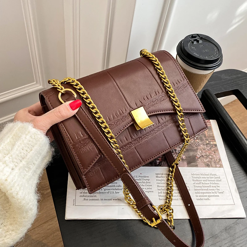 

Женские сумки через плечо из искусственной кожи с узором под камень, зимняя дизайнерская сумка на плечо 2021, женские трендовые брендовые сум...