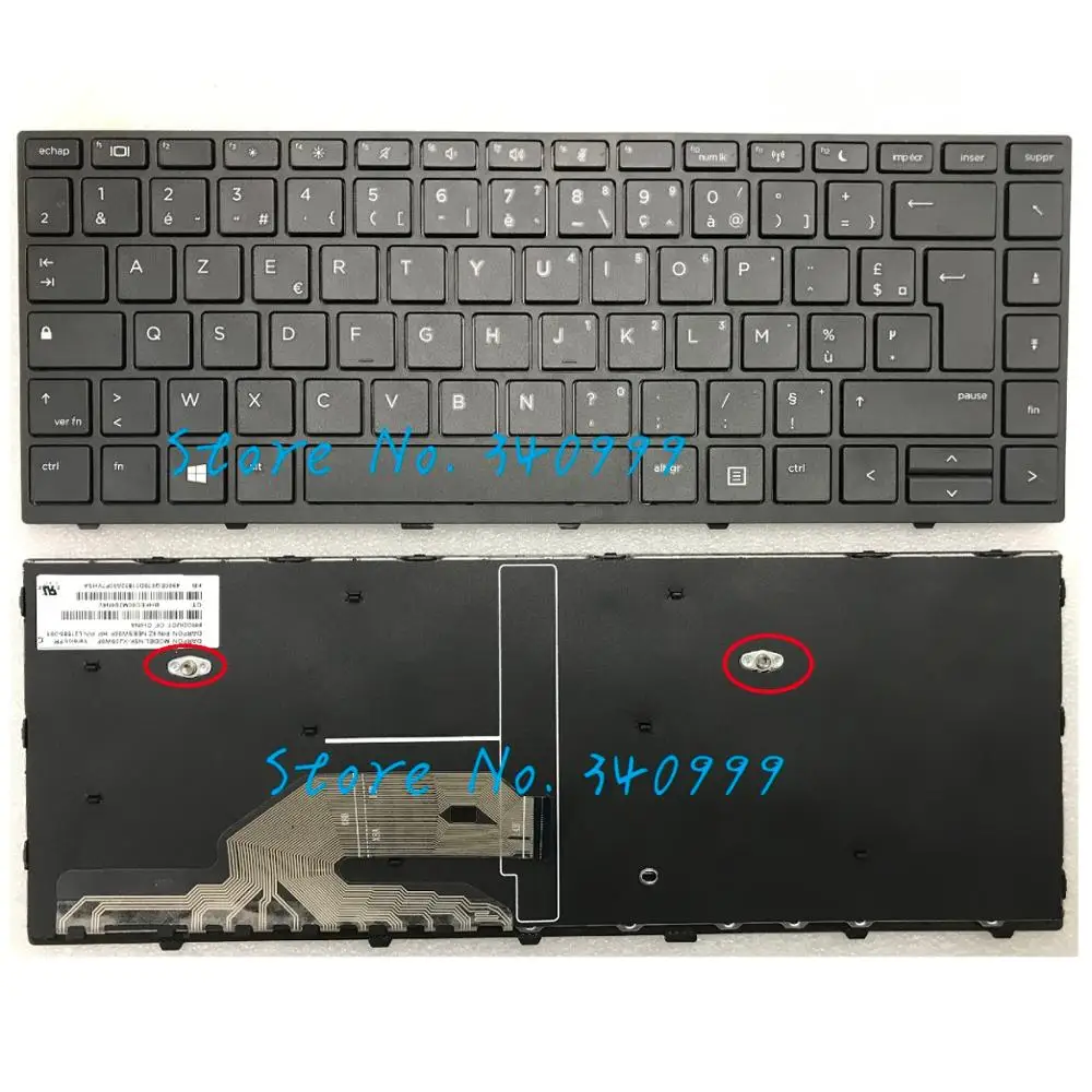 AZERTY Французская клавиатура для HP Probook 445 G5 430 440 с рамкой без подсветки|Клавиатуры