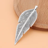 5pcslot large leaf silver color charms pendants for necklace jewelry making accessories