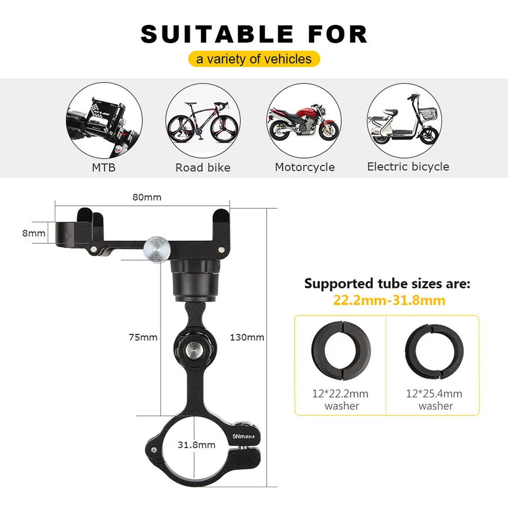 gub pro bike phone holder aluminum handlebar clip bicycle stand for 3 5 to 7 5 inch cycling bracket motorcycle accessories free global shipping