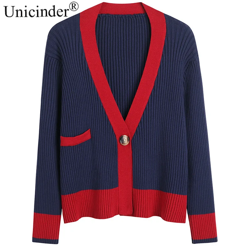

Unicinder Plus Size Women's Top Korean Version of Minority Design Foreign Style Short Knitted Cardigan #9798