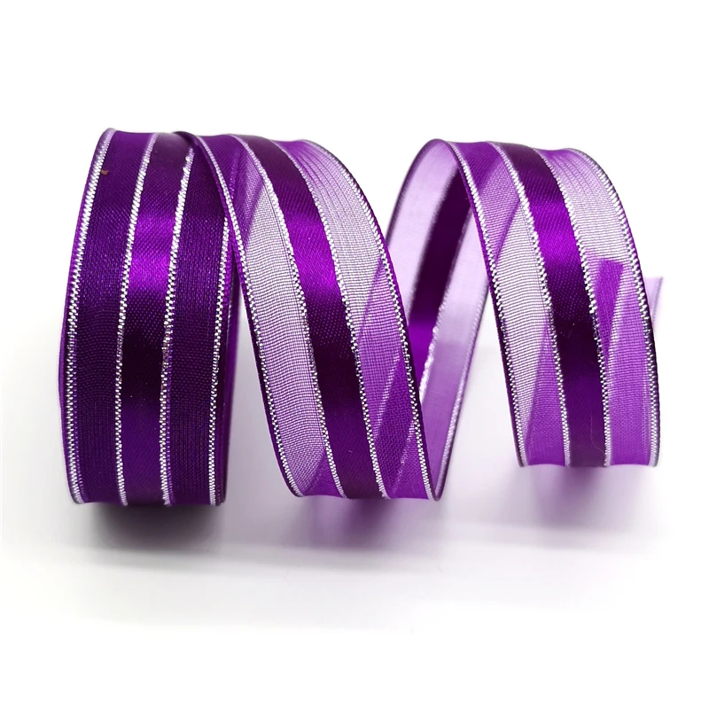 5 ярдов 20 мм ленты из органзы золотого Серебряного и металлического цвета для