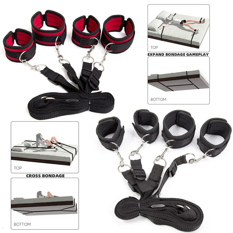 Erotic Under Bed Bondage Kit Slave Handcuffs Ankle Cuffs Sex Restraint Leg Open Wrist Bdsm Fixed Strap Adult Game Toys |