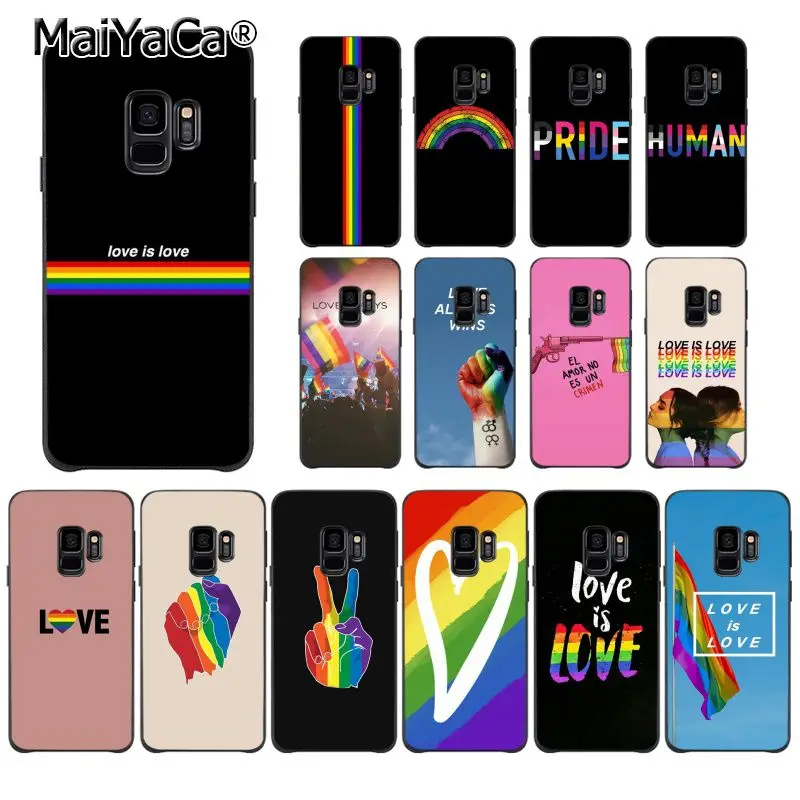 MaiYaCa ЛГБТ Радужный Силиконовый ТПУ мягкий черный чехол для телефона Samsung S9 plus S5 S6