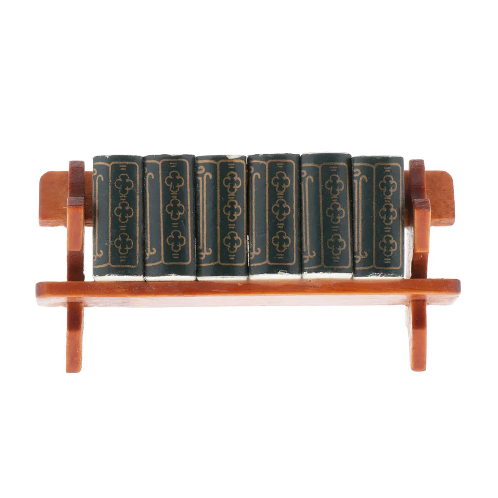 Кукольный домик Миниатюрные 1:12 весы деревянная книжная полка с книгами для кукол