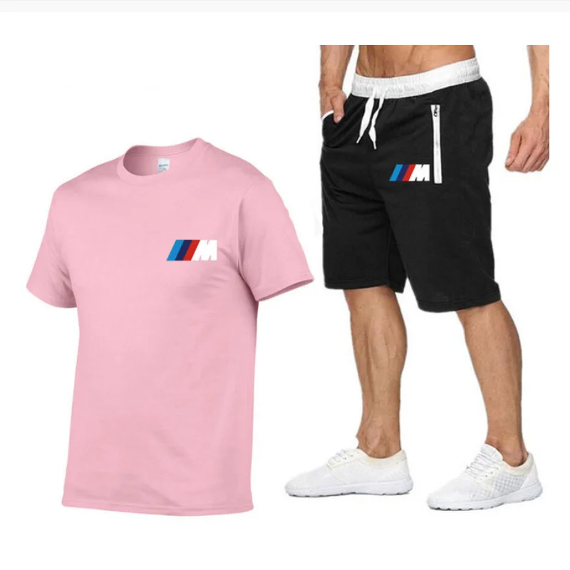 

2021 summer hot style men's short-sleeved casual suit sportswear men's shorts suit printing + running