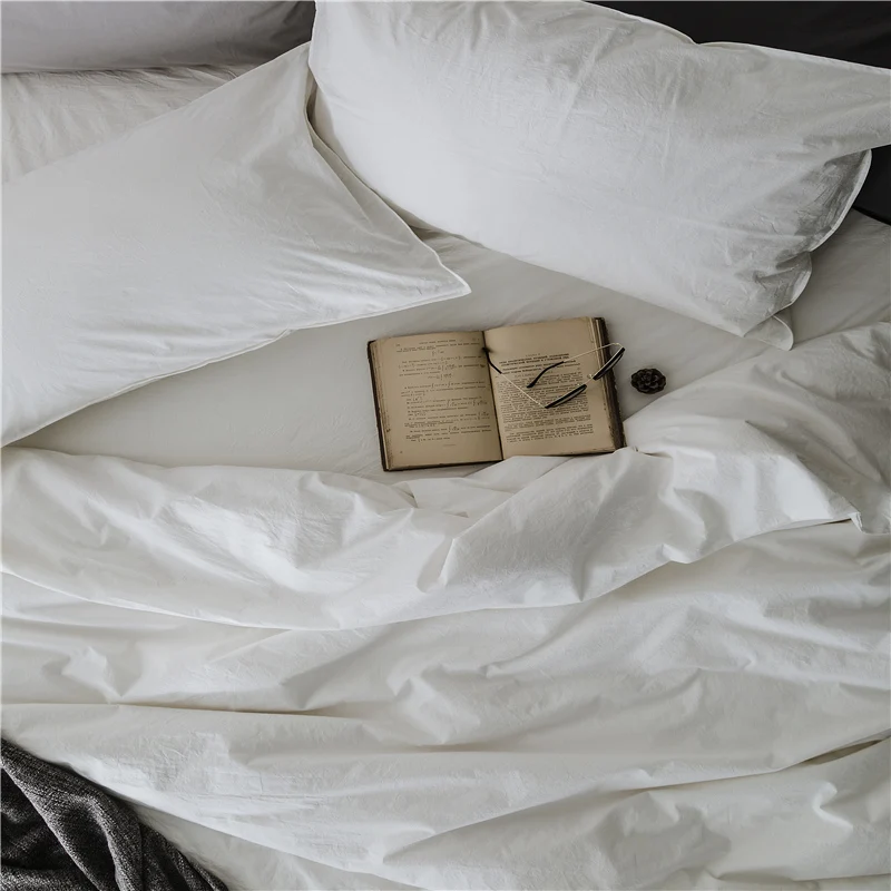 

4Pcs Washed Cotton Luxury Bedding Sets/Bedclothes King Queen size Duvet Cover Bed Sheet Linens set Pillowcases