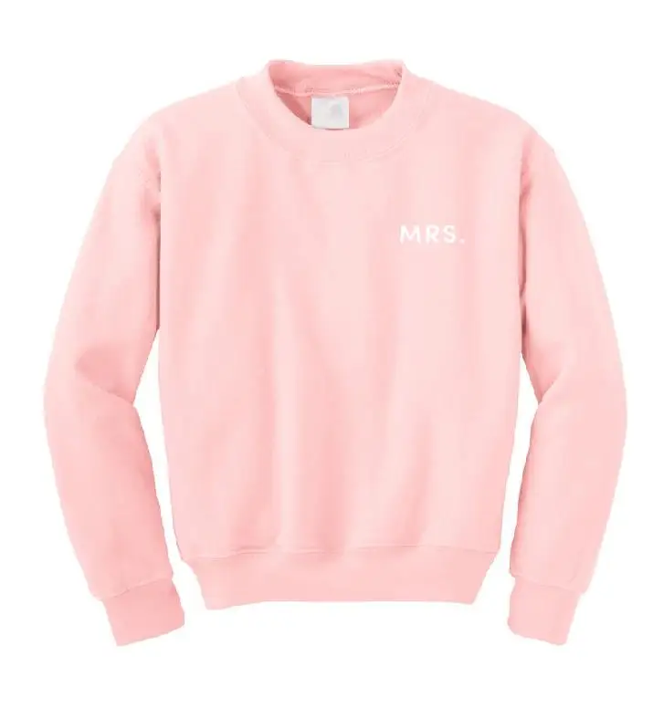 pink t white MRS Кружки мистер и миссис просто женатый свитер помолвка анонс медовый месяц рубашка туристическая невеста, чтобы быть женихом соответствующие Топы Свадебный медовый месяц - Цвет: pink t white MRS