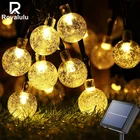 Кристальные светодиодные светильники Royalulu на солнечной батарее, уличные гирлянды для сада, двора, дома, свадьбы, Рождественское украшение, лампочки на солнечной батарее