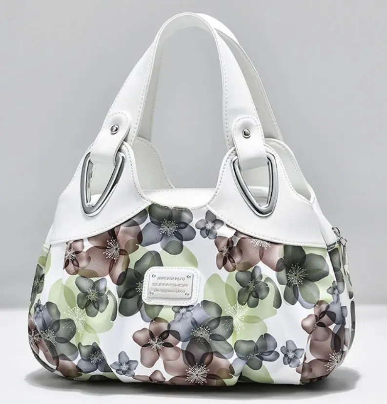 

ins Luxury Handbag Women hobos Printing PU Leather Handle Bag Fashion Brand Lady Tote large Capacity Shoulder Bag Shopping Purse